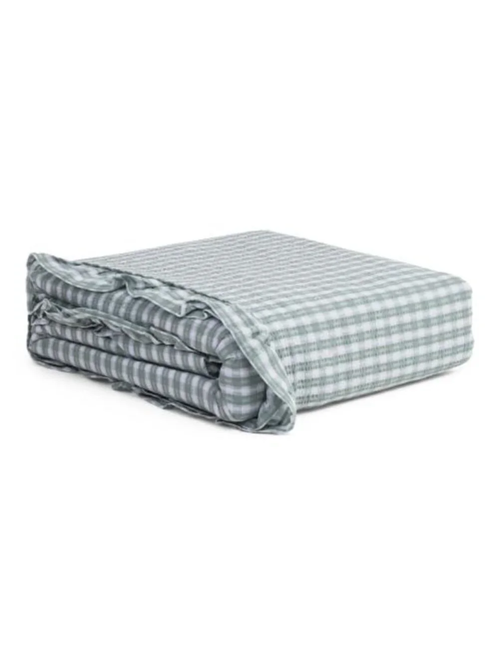 RACHEL ASHWELL Cotton Mini Gingham Seersucker Duvet Cover Set